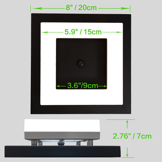 Modern LED Ceiling Light 8W Square – Adjustable Colour Temperature for Bathroom, Hallway & Closet (Black)