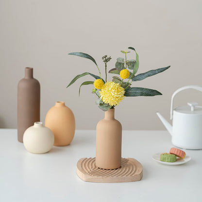 Decorative Ceramic Vase Set – 4-Piece Modern Boho Design for Living Room, Mantel & Entryway