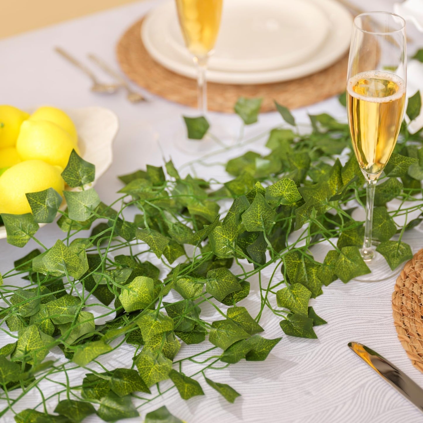Artificial Ivy Garland – UV Resistant Fake Vine Hanging Leaves for Wall, Garden & Party Décor