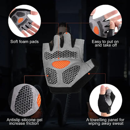 Pro-Flex Anti-Slip Fingerless Gym Gloves