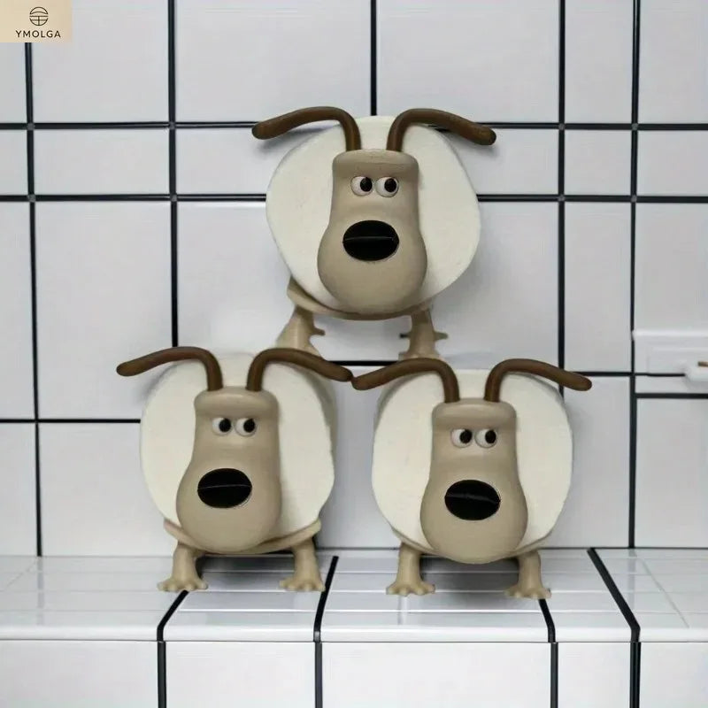 Cute Puppy Toilet Paper Holder & Decor Storage