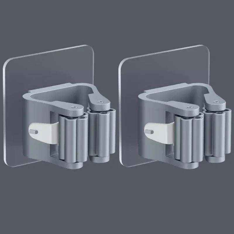 Self-Adhesive Wall-Mounted Mop & Broom Holder