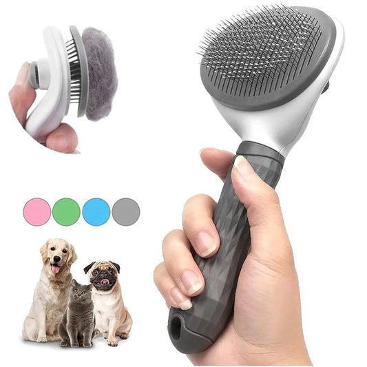 Self-Cleaning Pet Slicker Brush & Shedding Tool