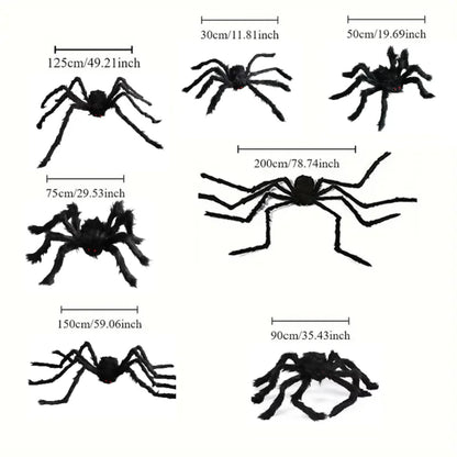 Giant Outdoor Halloween Plush Spider Decoration (30cm–200cm)