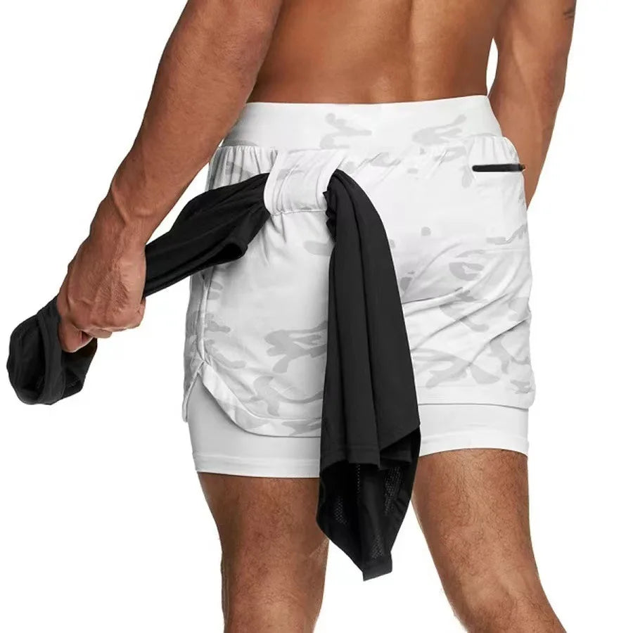 Apex 2-in-1 Camo Performance Running Shorts