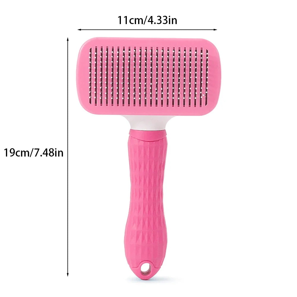 Self-Cleaning Pet Slicker Brush & Shedding Tool