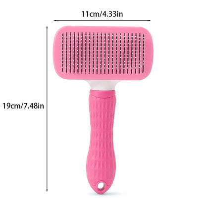 Self-Cleaning Pet Slicker Brush & Shedding Tool