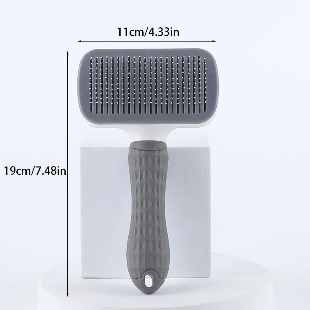 Self-Cleaning Pet Slicker Brush & Shedding Tool