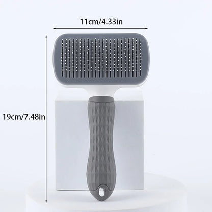 Self-Cleaning Pet Slicker Brush & Shedding Tool