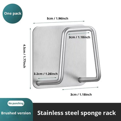 Self-Adhesive Stainless Steel Kitchen Sink Sponge Holder