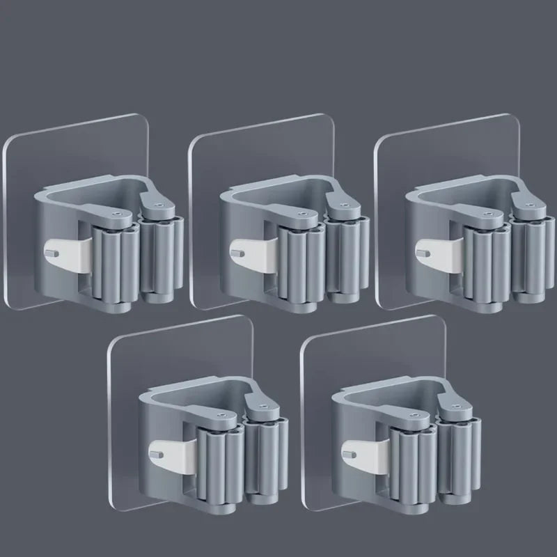 Self-Adhesive Wall-Mounted Mop & Broom Holder