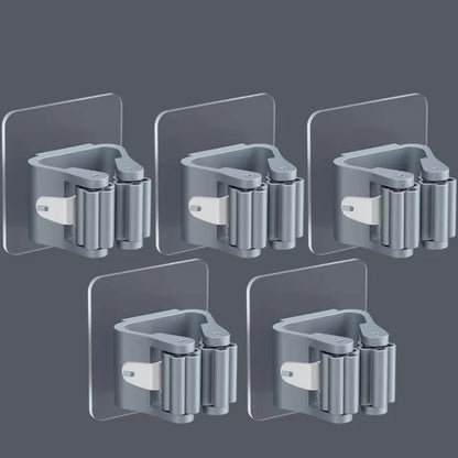 Self-Adhesive Wall-Mounted Mop & Broom Holder