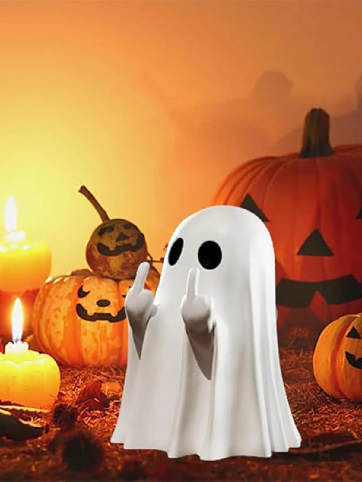 Funny Middle Finger Ghost Statue (7.5cm)