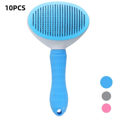 Self-Cleaning Pet Slicker Brush & Shedding Tool