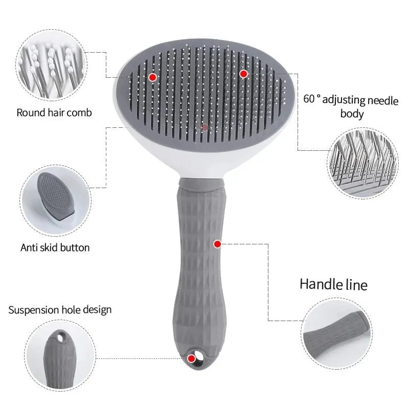 Self-Cleaning Pet Slicker Brush & Shedding Tool