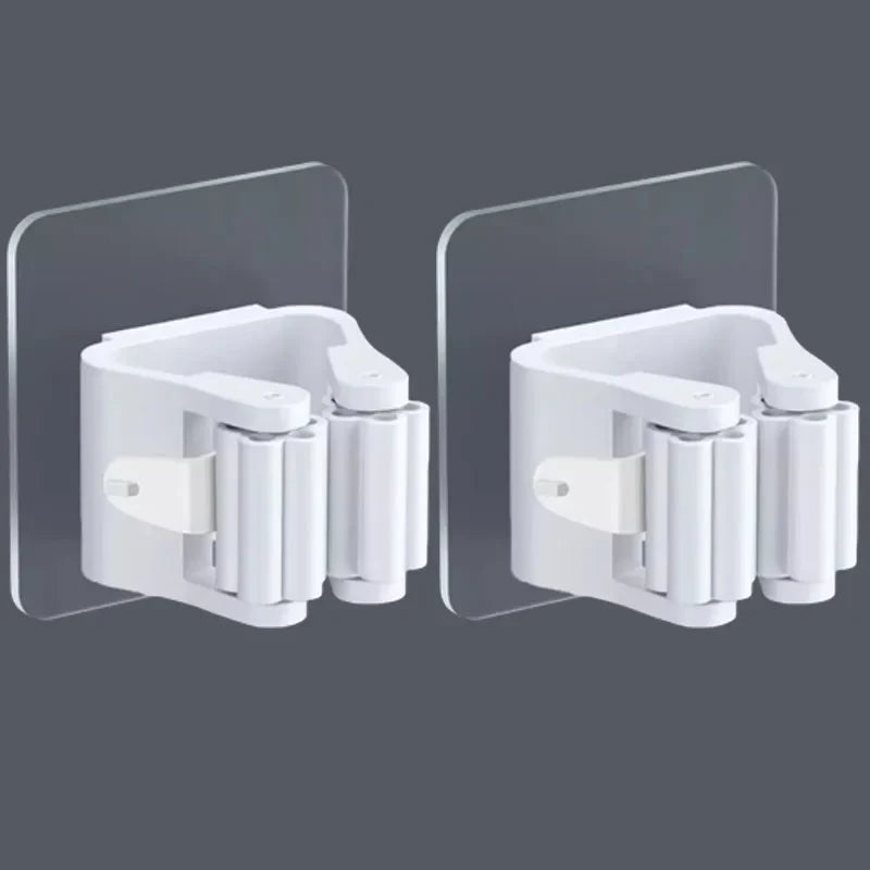 Self-Adhesive Wall-Mounted Mop & Broom Holder