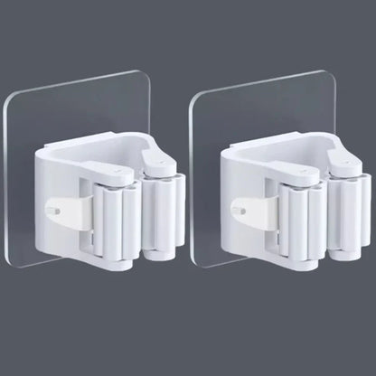 Self-Adhesive Wall-Mounted Mop & Broom Holder