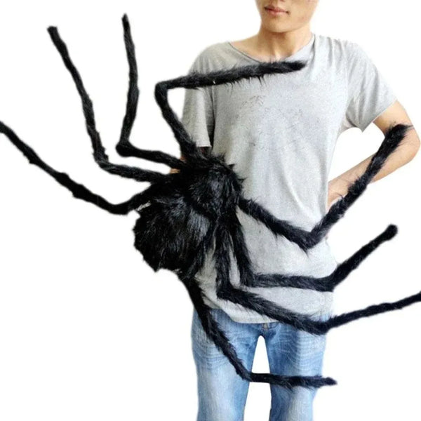 Giant Outdoor Halloween Plush Spider Decoration (30cm–200cm)