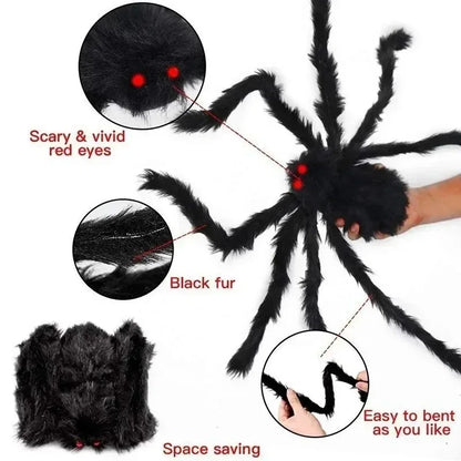 Giant Outdoor Halloween Plush Spider Decoration (30cm–200cm)