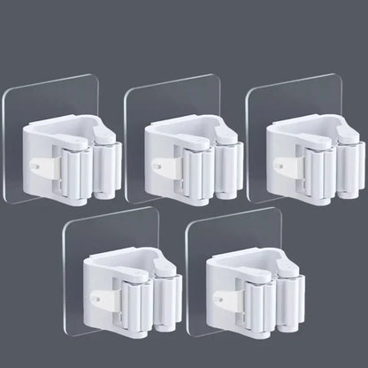 Self-Adhesive Wall-Mounted Mop & Broom Holder