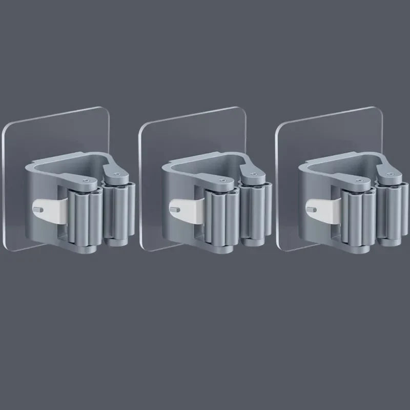 Self-Adhesive Wall-Mounted Mop & Broom Holder