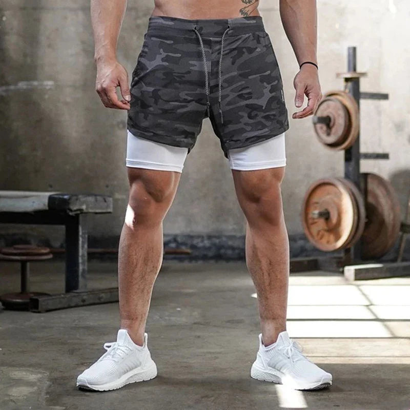 Apex 2-in-1 Camo Performance Running Shorts