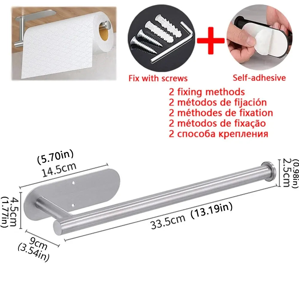Self-Adhesive Kitchen Paper Towel & Tissue Holder