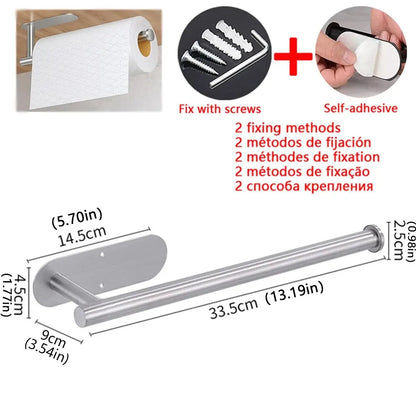 Self-Adhesive Kitchen Paper Towel & Tissue Holder