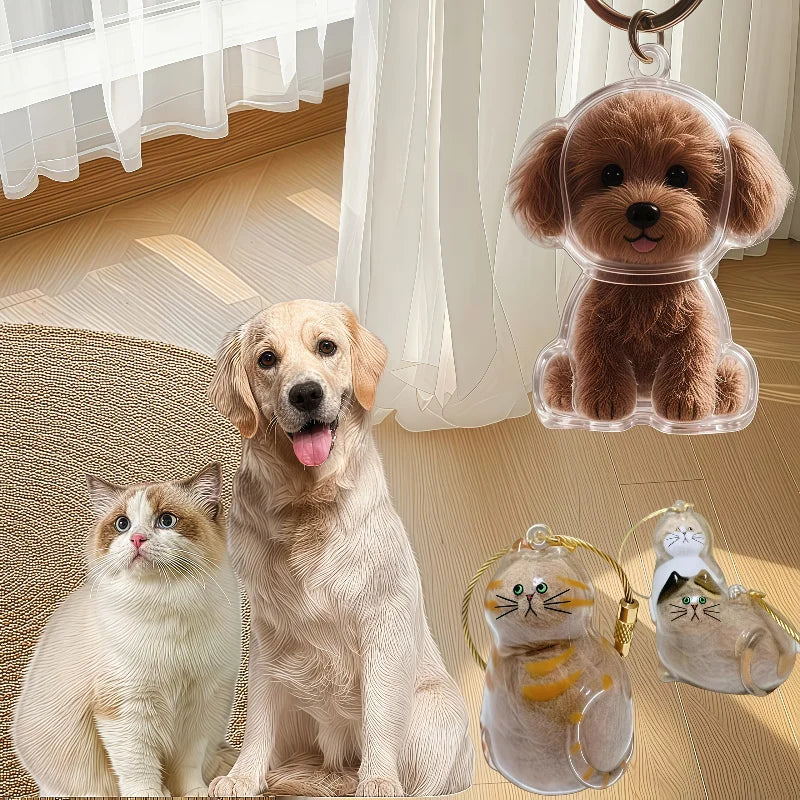 Pet Fur Keepsake Capsule & Memorial Keychain