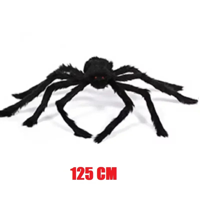 Giant Outdoor Halloween Plush Spider Decoration (30cm–200cm)