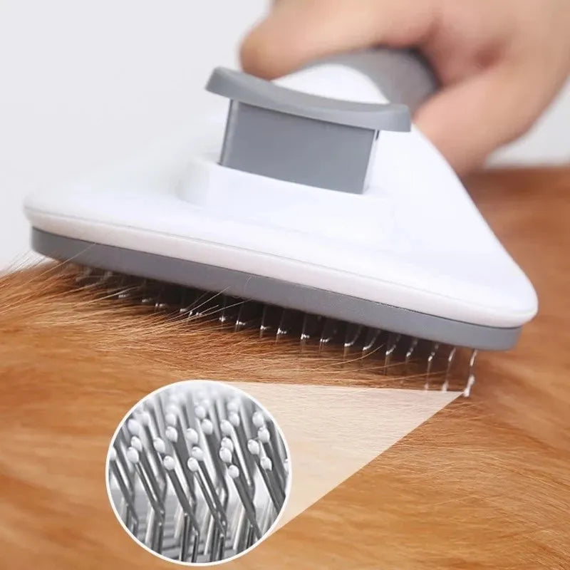 Self-Cleaning Pet Slicker Brush & Shedding Tool