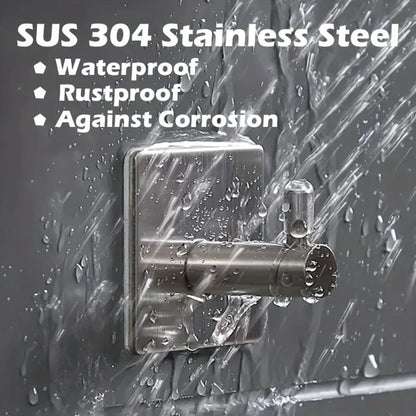 4-Piece Heavy-Duty Stainless Steel Adhesive Wall Hooks