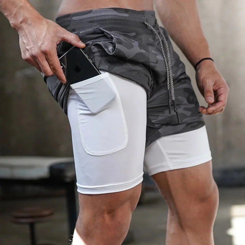 Apex 2-in-1 Camo Performance Running Shorts