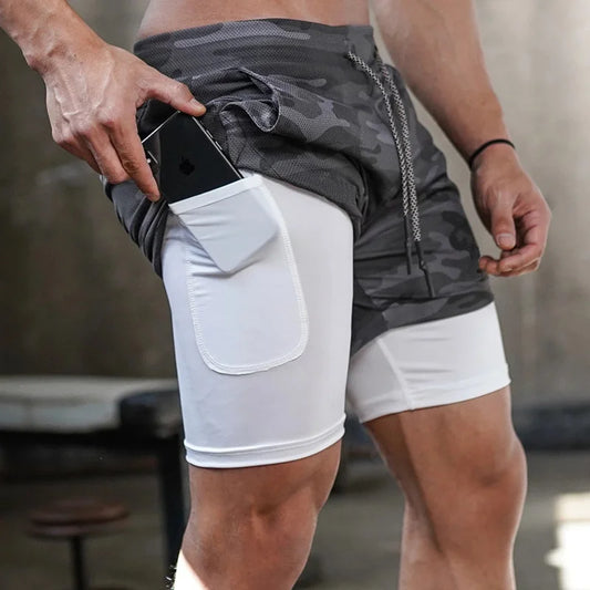 Apex 2-in-1 Camo Performance Running Shorts