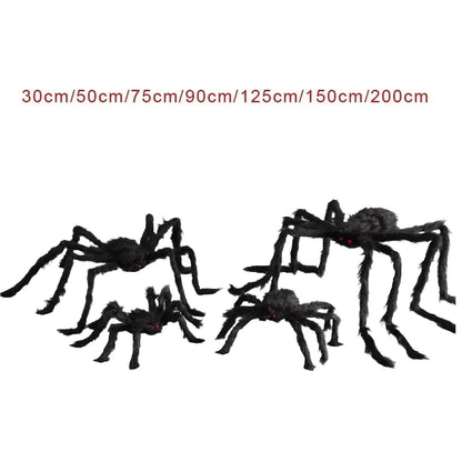 Giant Outdoor Halloween Plush Spider Decoration (30cm–200cm)