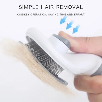 Self-Cleaning Pet Slicker Brush & Shedding Tool