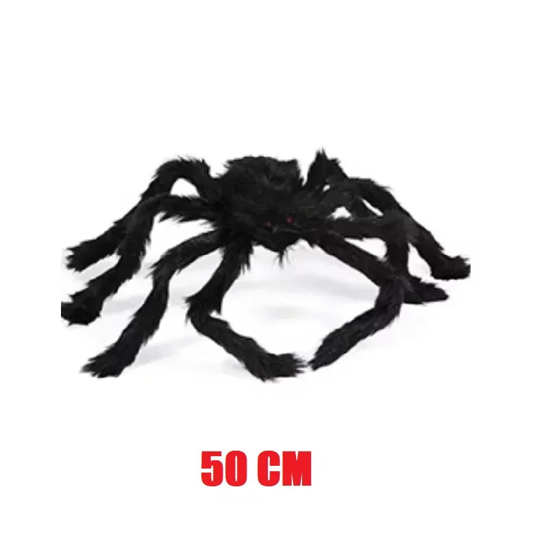 Giant Outdoor Halloween Plush Spider Decoration (30cm–200cm)
