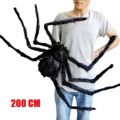 Giant Outdoor Halloween Plush Spider Decoration (30cm–200cm)