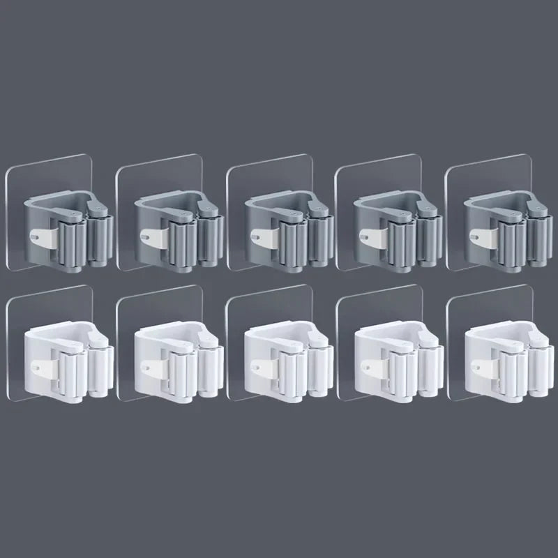 Self-Adhesive Wall-Mounted Mop & Broom Holder