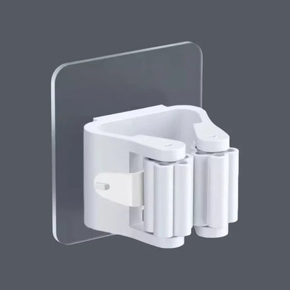 Self-Adhesive Wall-Mounted Mop & Broom Holder