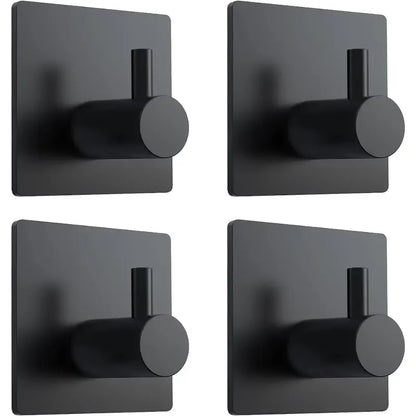 4-Piece Heavy-Duty Stainless Steel Adhesive Wall Hooks