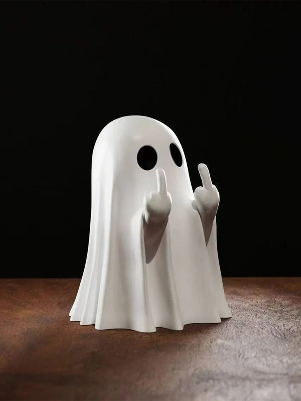 Funny Middle Finger Ghost Statue (7.5cm)