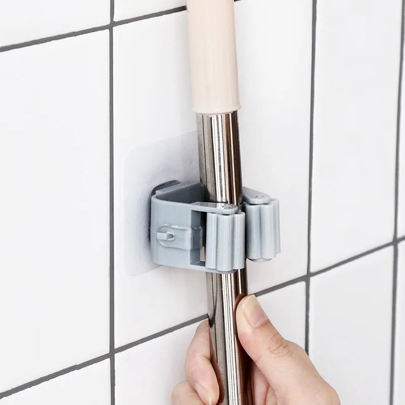 Self-Adhesive Wall-Mounted Mop & Broom Holder