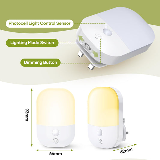 Smart LED Night Light – Auto Sensor & Adjustable Brightness