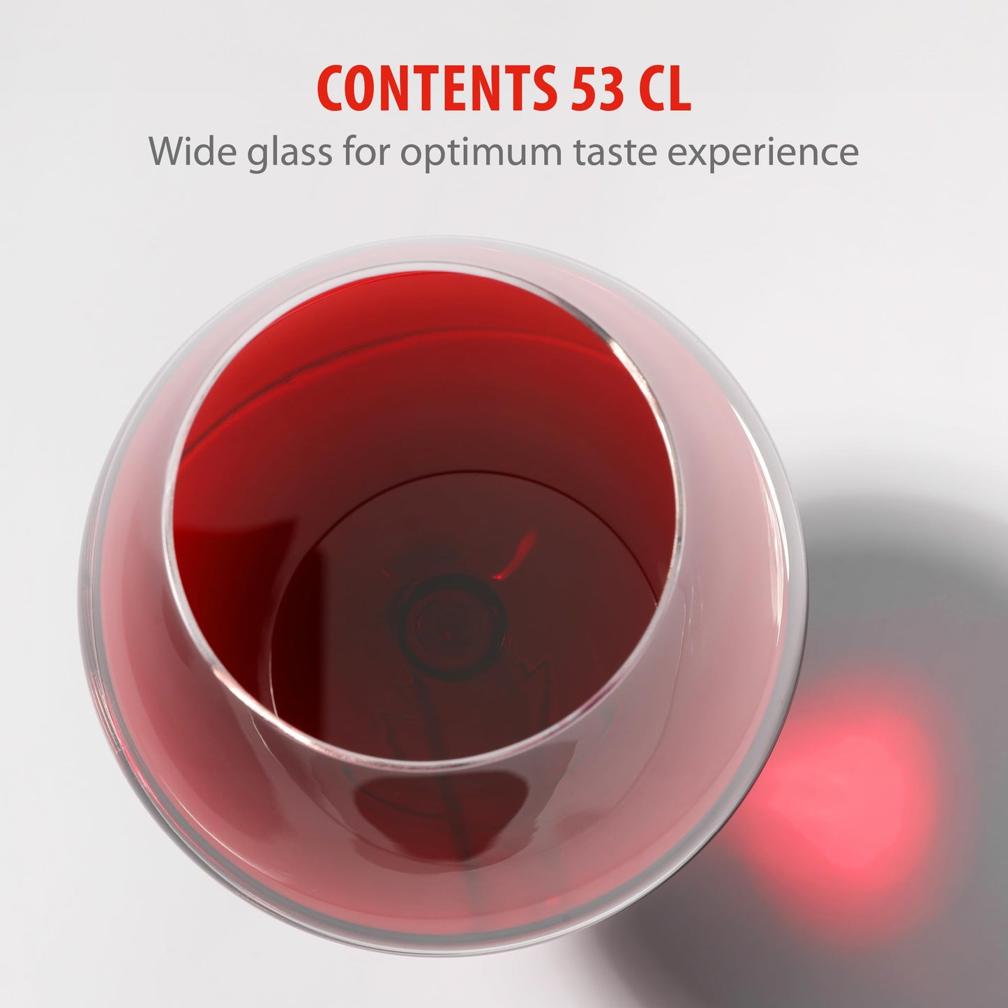 Red Wine Glass Set (6 Pieces, 53cl) – Clear Elegant Glasses for Dining & Home Use