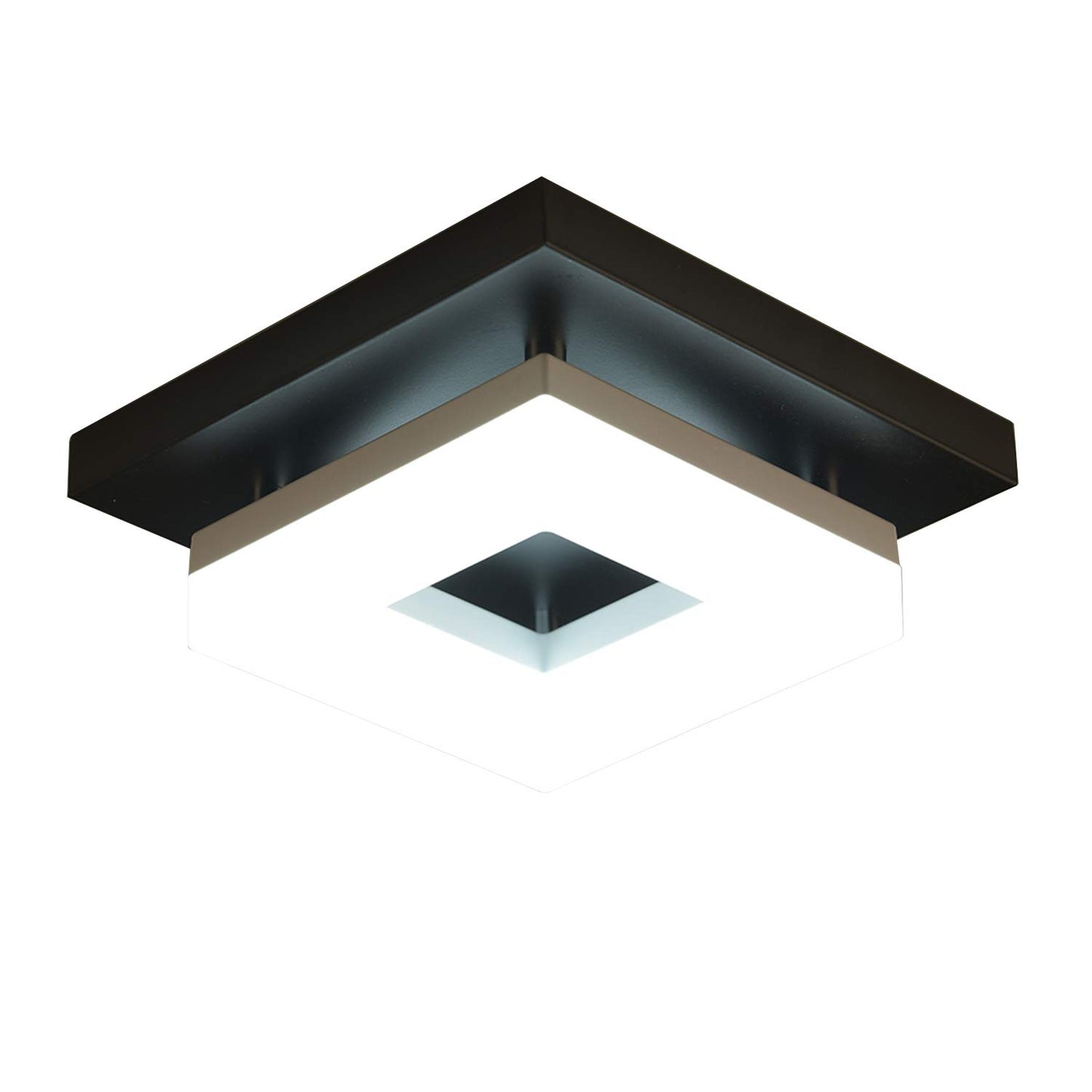 Modern LED Ceiling Light 8W Square – Adjustable Colour Temperature for Bathroom, Hallway & Closet (Black)