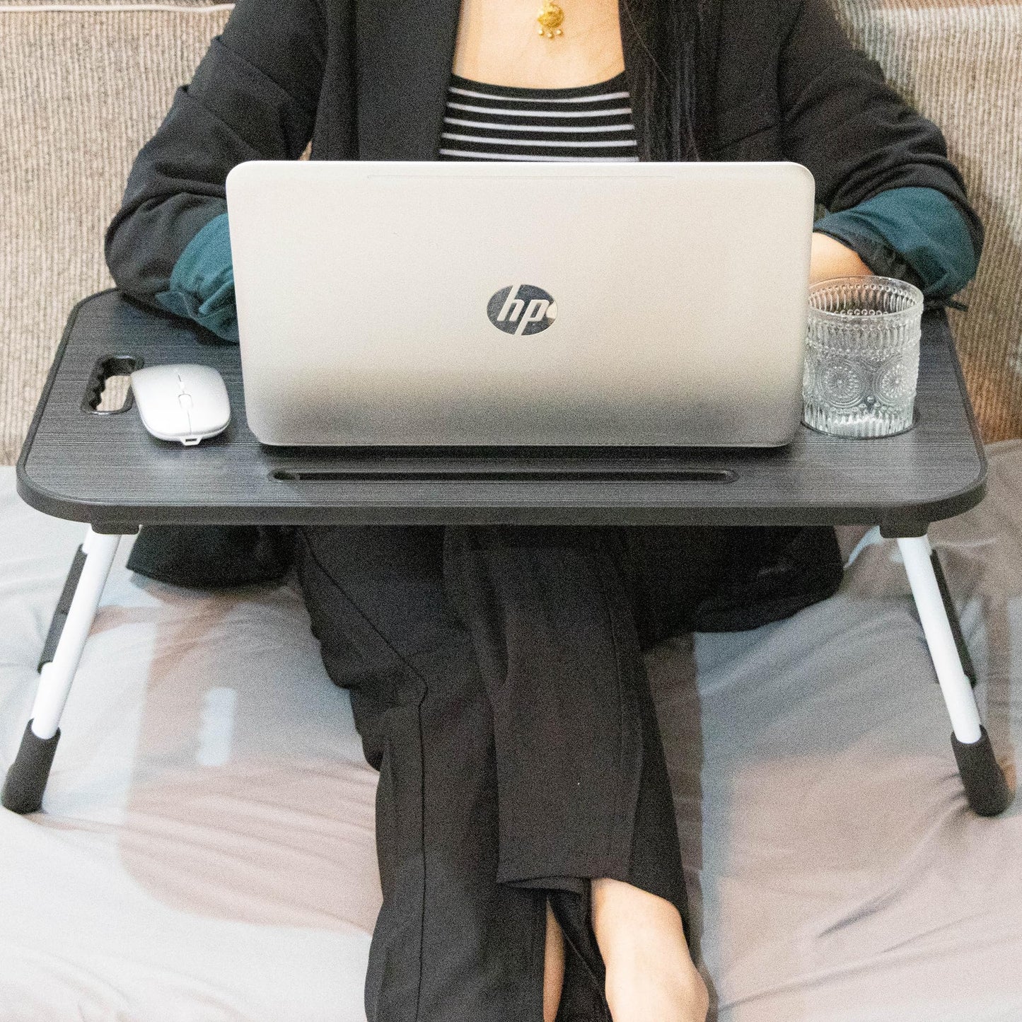 Foldable Laptop Bed Desk with Anti Slip Legs – Portable Table for Bed and Sofa