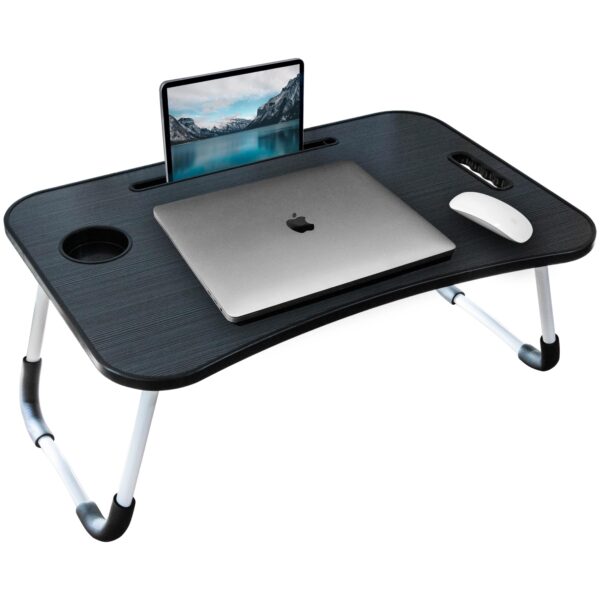 struggling to work or eat in bed? foldable anti tip laptop desk – slim, lightweight & space saving table